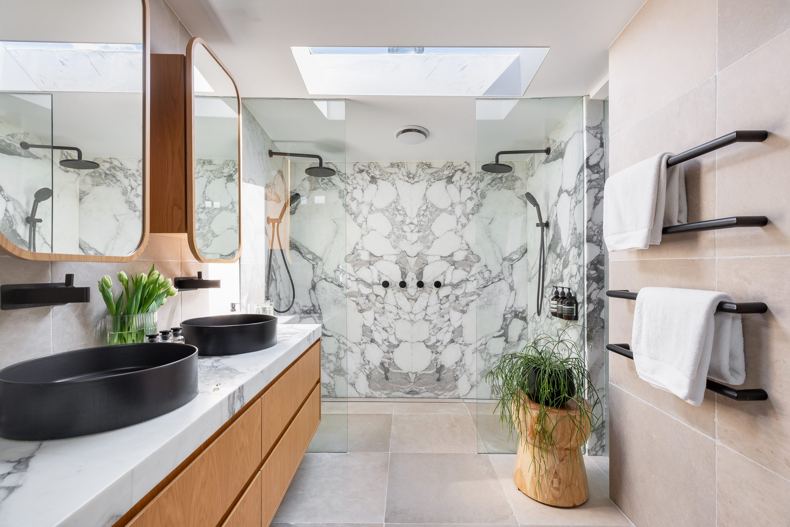 Custom timber vanity and joinery in a Balmain bathroom